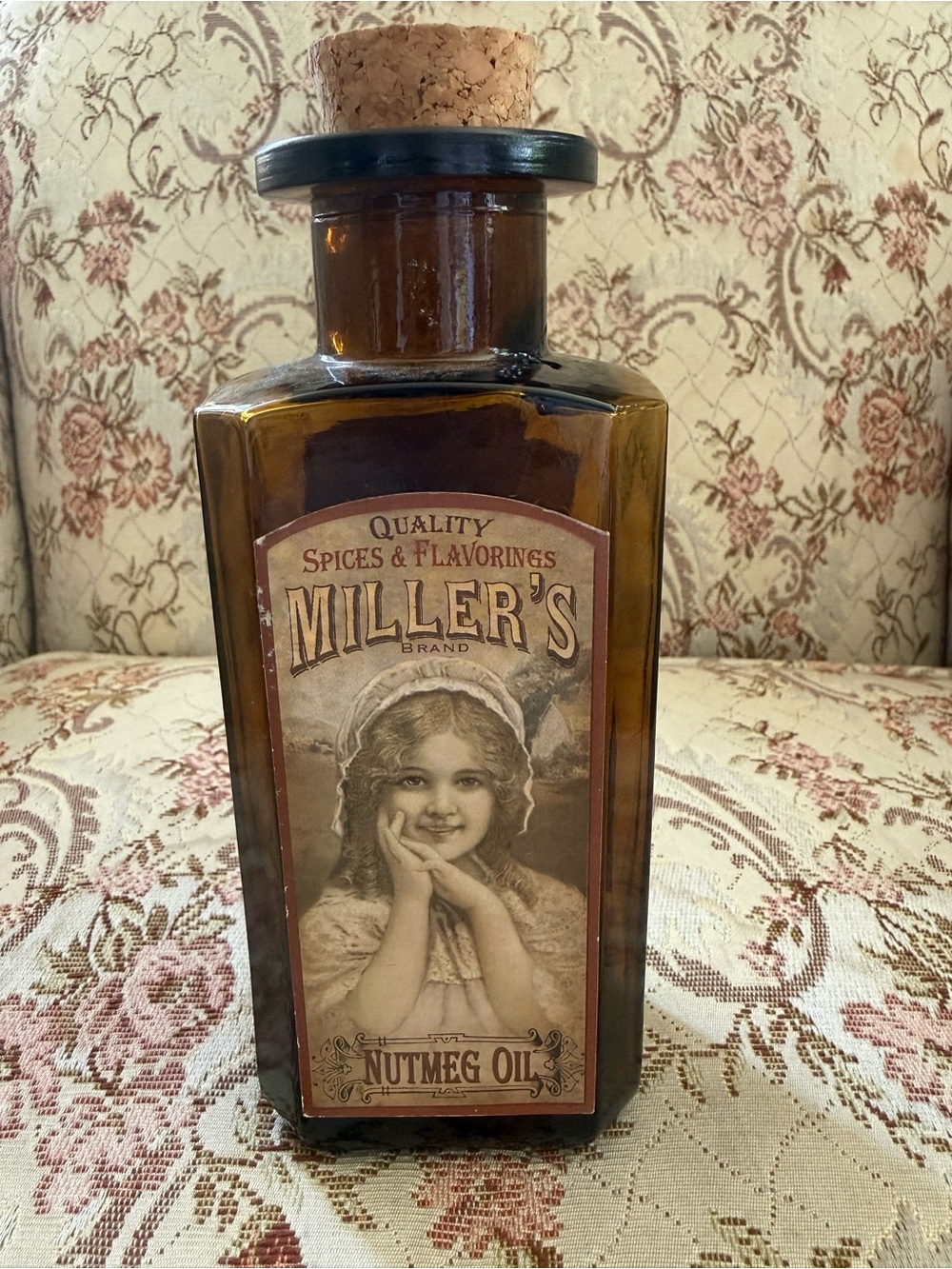 Nutmeg Oil Amber Glass Bottle Vintage Style from Witch’s Estate Sale